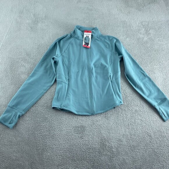 Jockey Womens Aqua Blue Zip-Up Activewear Jacket M Polyester & Spandex NWT 1585 - Picture 1 of 10